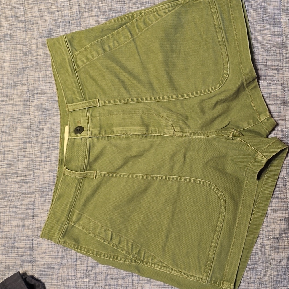 Madewell Olive Green High-Rise Utility Shorts